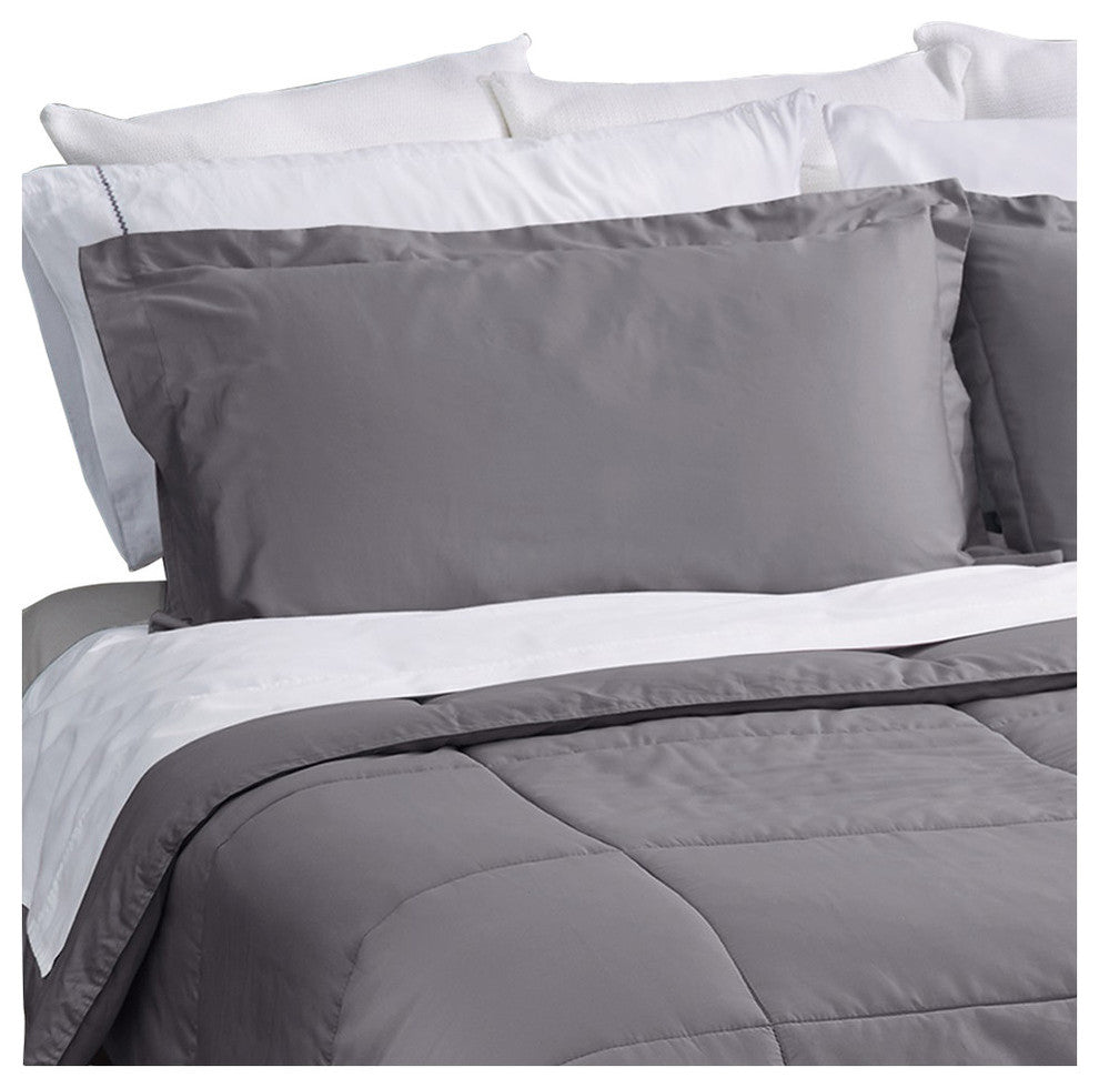 Covermade Matching Shams, Set of 2 King, Pewter