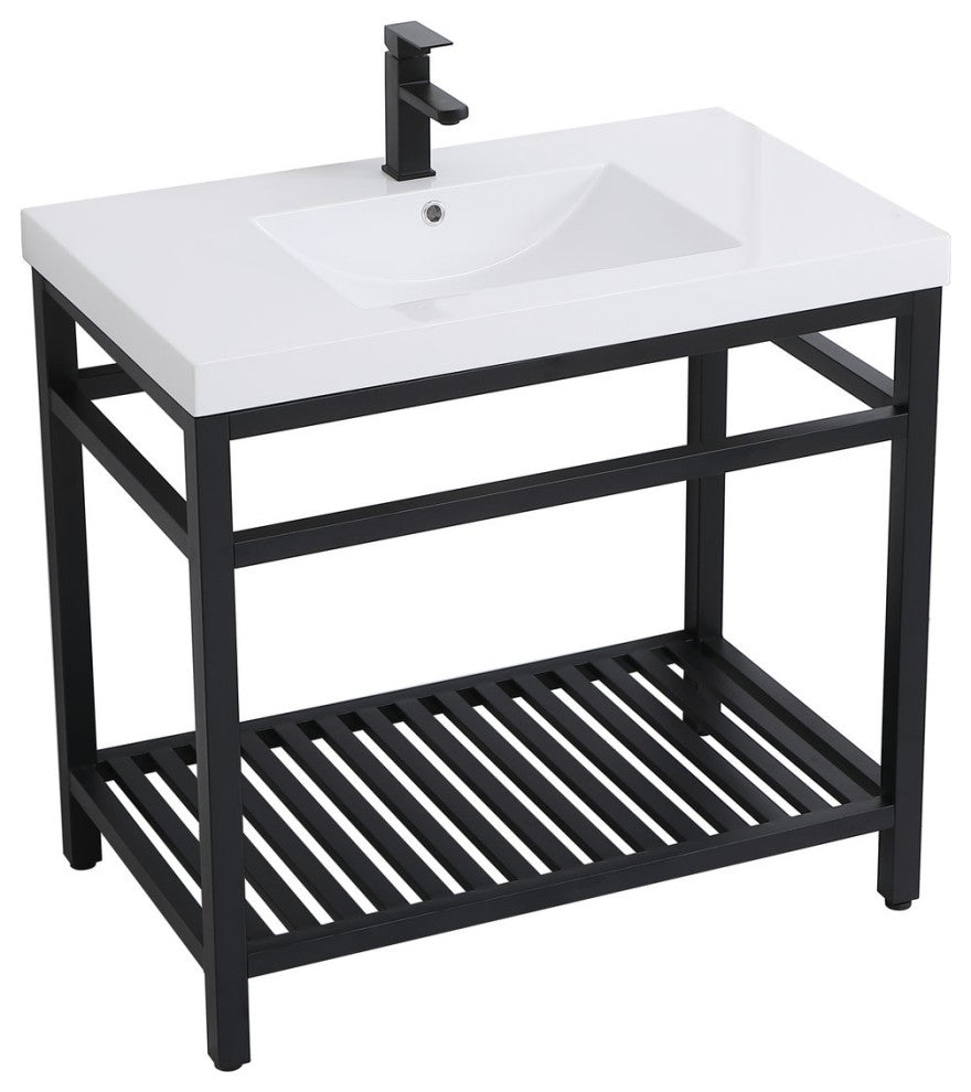 Home Living 22" Modern Black-Light Bathroom Vanity