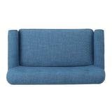 GDF Studio Mia Mid Century Modern Fabric Loveseat, Muted Blue