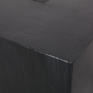 Jasmine Outdoor Iron 50K BTU Rectangular Fire Pit Table, Brushed Black