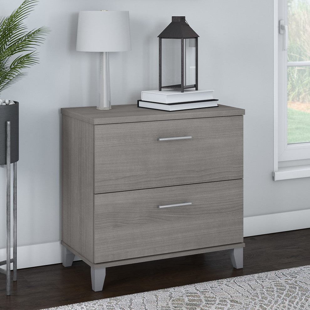 Somerset 2 Drawer Lateral File Cabinet, Platinum Gray