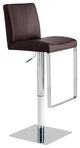 Matteo Adjustable Bar Stool, Top Grain Leather, Brown