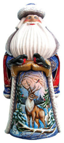 Peaceful Presents Santa, Woodcarved Figurine