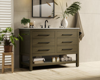 Home Living 48" Single Bathroom Vanity, Chestnut Brown