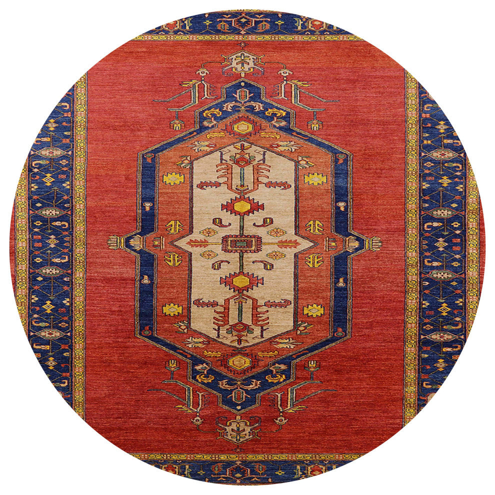 Ahgly Company Indoor Round Mid-Century Modern Area Rugs, 7' Round