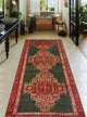 Semi-Antique Samman Charcoal/Rust Runner, 4'9x10'6
