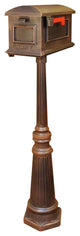 Traditional Curbside Mailbox with Tacoma Mailbox Post Unit, Copper