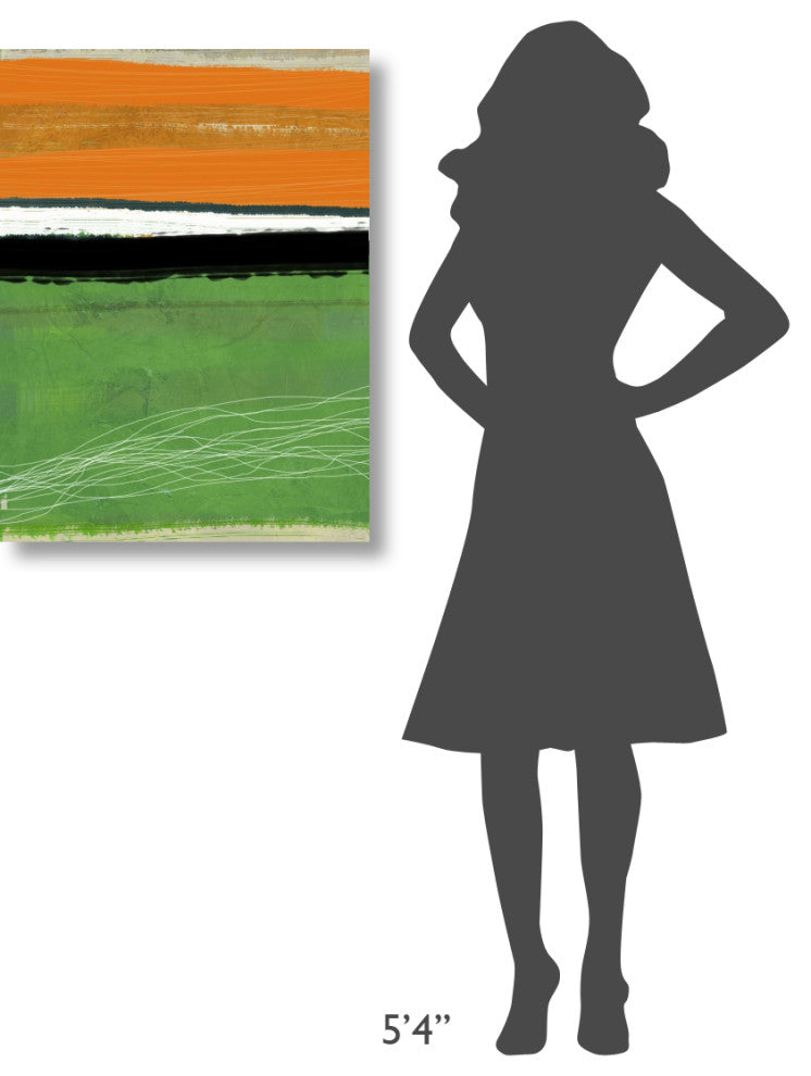 "Orange And Green Abstract 1" Fine Art Print