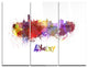 "Albany Skyline" Glossy Metal Wall Art, 3 Panels, 36"x28"