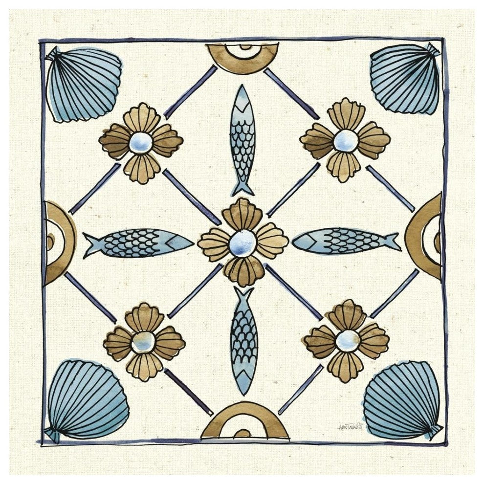 "Coastal Breeze Tile II" Digital Paper Print by Anne Tavoletti, 38"x38"