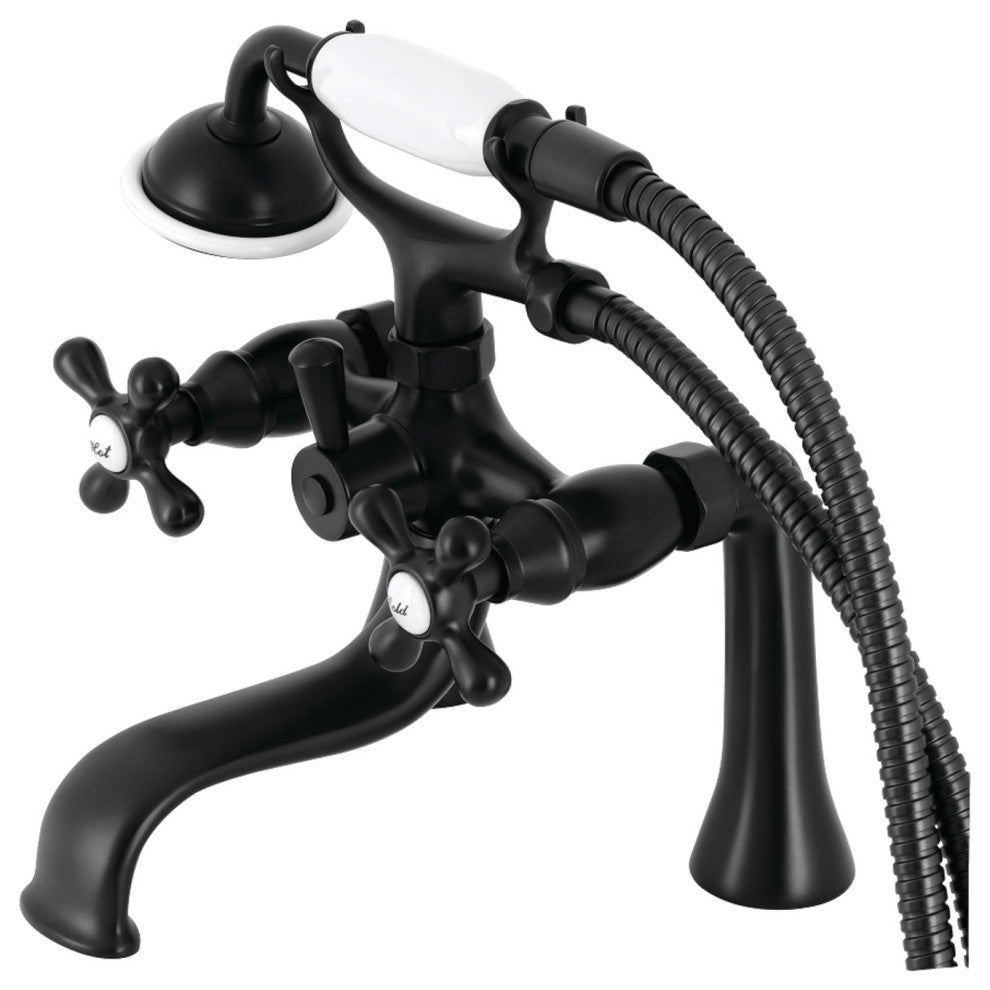 KS228MB Deck Mount Clawfoot Tub Faucet With Hand Shower, Matte Black