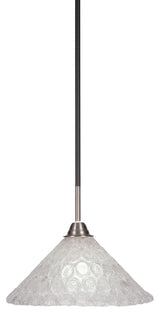 Paramount Mini Pendant, Matte Black & Brushed Nickel, 12" Italian Bubble