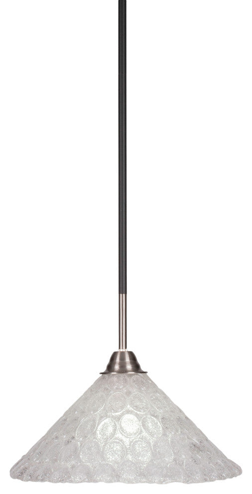 Paramount Mini Pendant, Matte Black & Brushed Nickel, 12" Italian Bubble