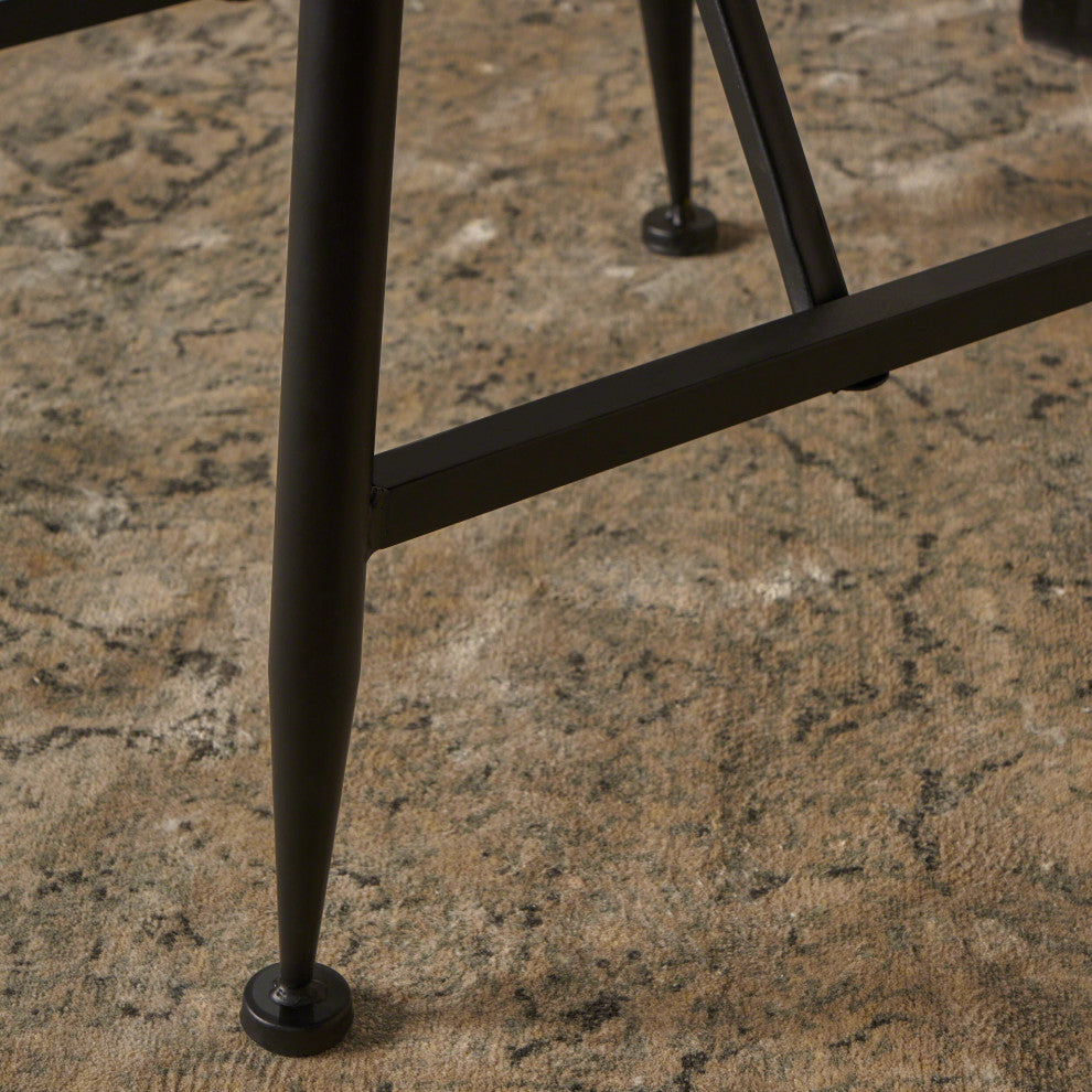 GDF Studio Emily Industrial Acacia End Tables With Black Accents, Set of 2