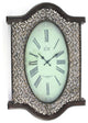 20" Oval Antiqued Bronze Wood and Glass Analog Wall Clock