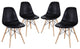 Modern Black Pyramid Dining Side Chairs Set of 4