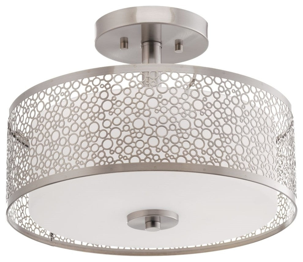 Progress Lighting Mingle LED Semi-Flush Mount, Brushed Nickel