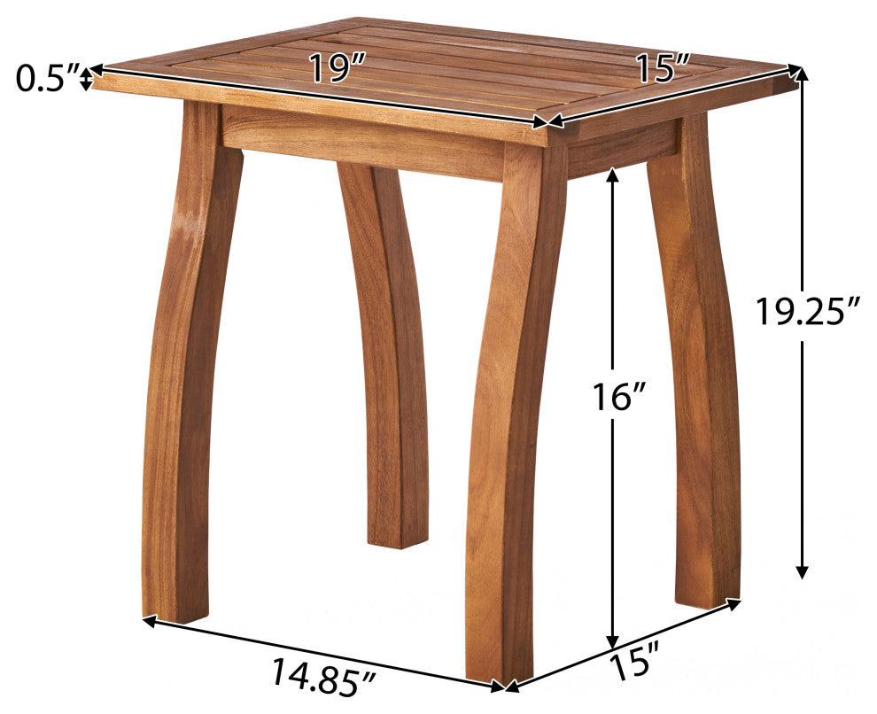 GDF Studio Sadie Acacia Accent Table, Teak