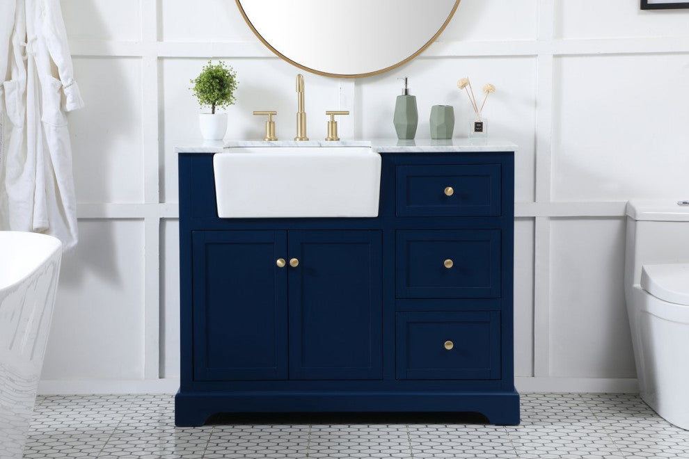 Home Living 22" Farmhouse Blue-Light Bathroom Vanity