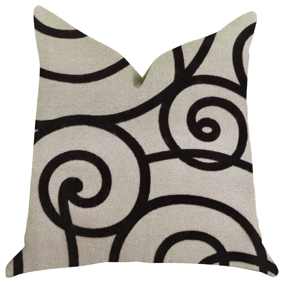 Moda Capella Black and White Luxury Throw Pillow, 20"x30" Queen