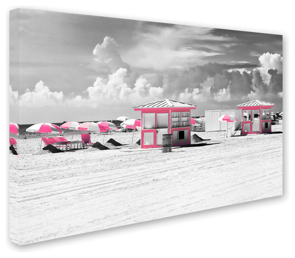 Philippe Hugonnard ''Pink Beach Houses Miami'' Canvas Art, 12x19
