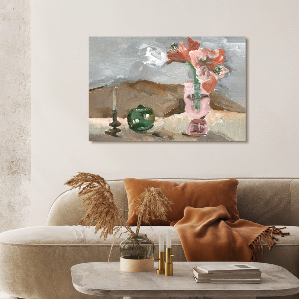 Rustic Still Life Flower Frameless Reverse Printed Tempered Art Glass Wall Art, Tmp-199017-4832