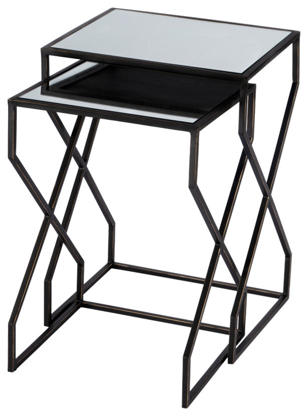 Demi Modern Mirrored Nesting Tables