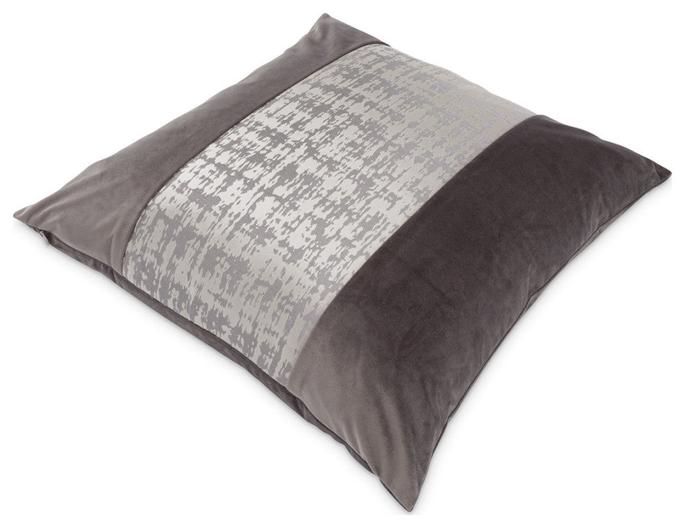 GLAMtastic Hodges 21" Pieced Pillow, Set of 2, Silver