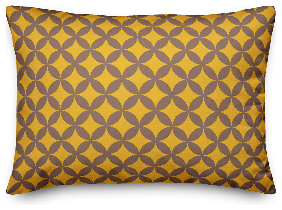 Yellow Diamond Pattern Throw Pillow