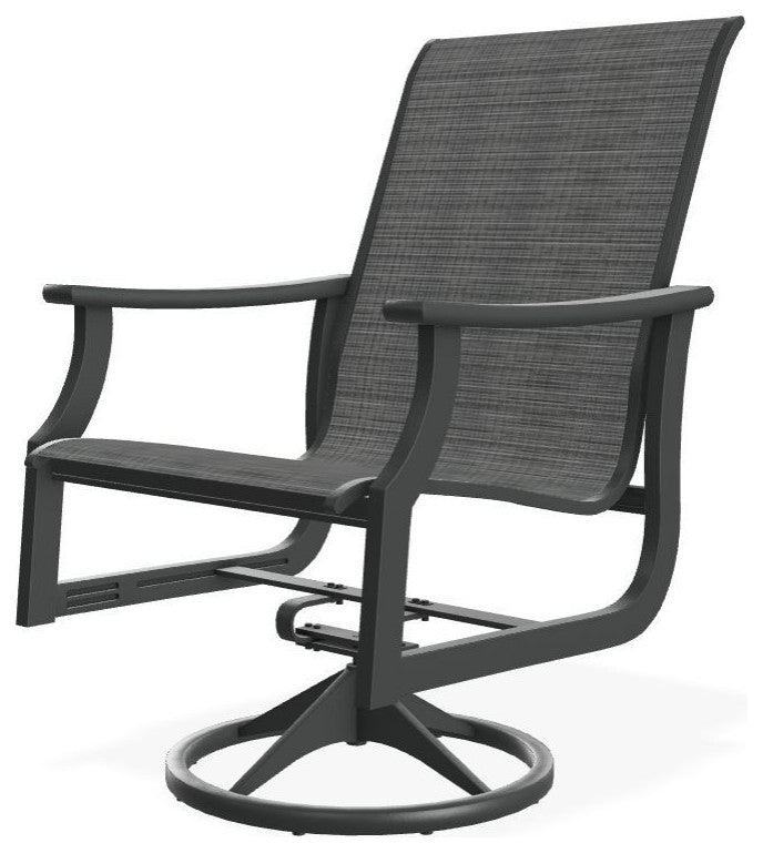 St. Catherine Sling Outdoor Swivel Rocker, Destiny Steel/Graphite