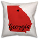Red Orange and Black Georgia Pride 16x16 Spun Poly Pillow