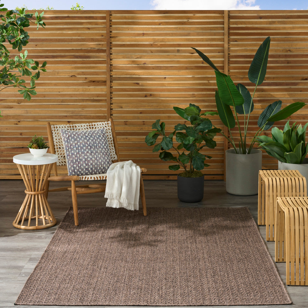 Nourison Tulum 6' x 9' Brown Outdoor Rug