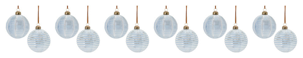 Ribbed Glass Ornament, 12-Piece Set