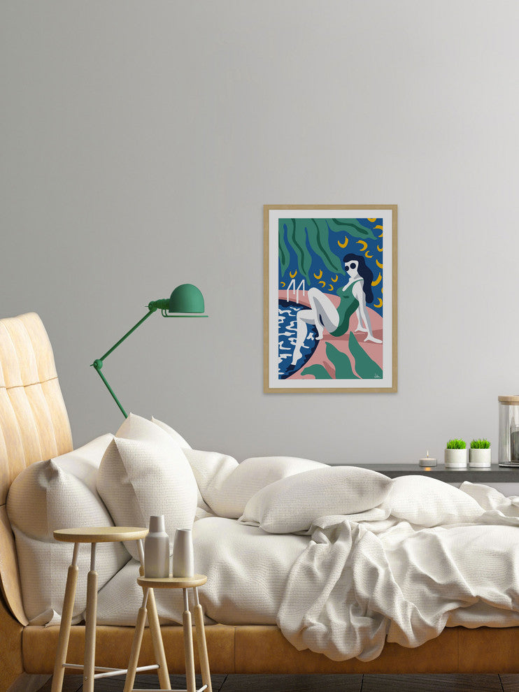 "Are You a Beach Girl or a Pool Girl?" Framed Painting Print, 16"x24"