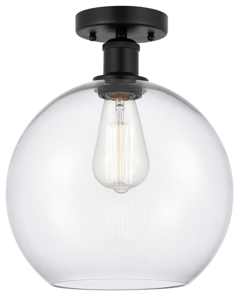 Innovations 616-1F-BK-G122-10 1 Light 10" Semi-Flush Mount, Matte Black