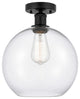 Innovations 616-1F-BK-G122-10 1 Light 10" Semi-Flush Mount, Matte Black