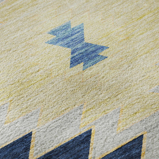 Addison Premium Washable Mayfield AMF179 Blue 5' x 7'6" Rug