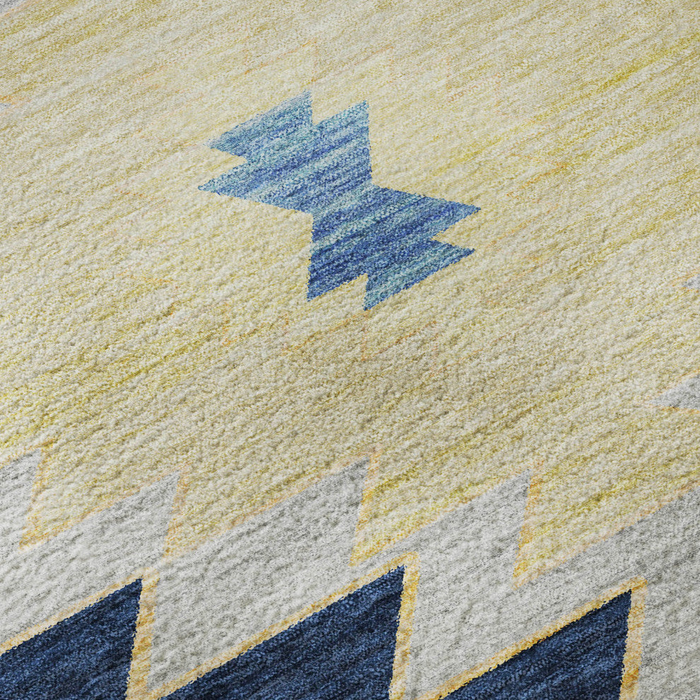 Addison Premium Washable Mayfield AMF179 Blue 5' x 7'6" Rug