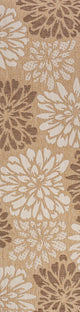 Zinnia Modern Floral Textured Weave Indoor/Outdoor, Brown/Cream, 2x10