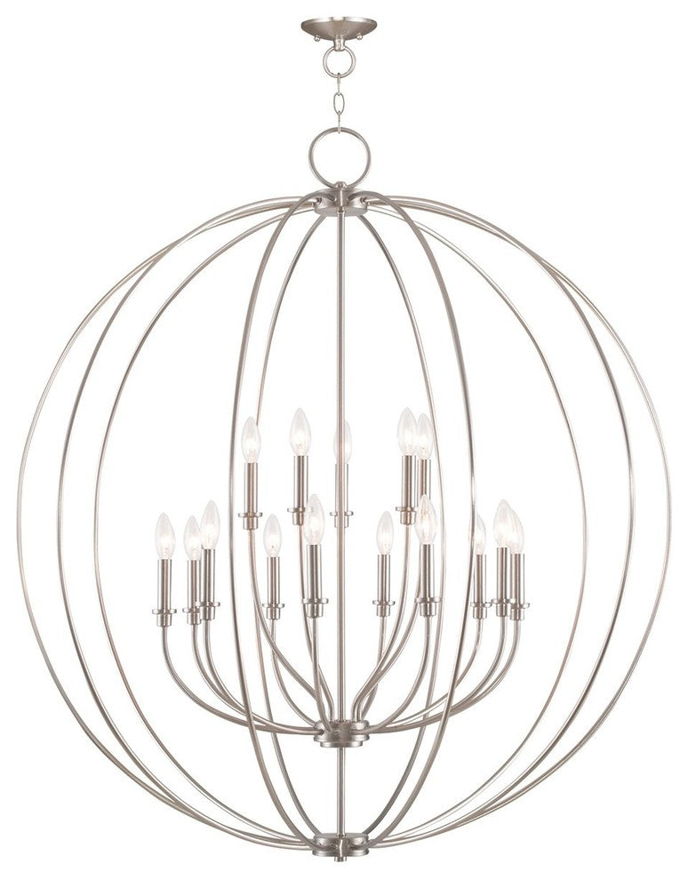 Milania, Brushed Nickel Foyer Chandelier, Brushed Nickel