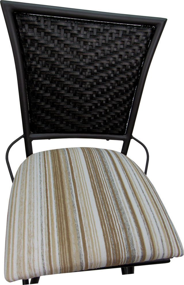 Outdoor Patio Swivel Counter Bar Stool Extra Tall without Arms - Erin, Driftwood Whitelinen - Black, 26"