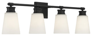 4-Light Bathroom Vanity Light, Matte Black