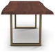 Brooks Dining Table, Americano, Brass, 40"x79", U-Base