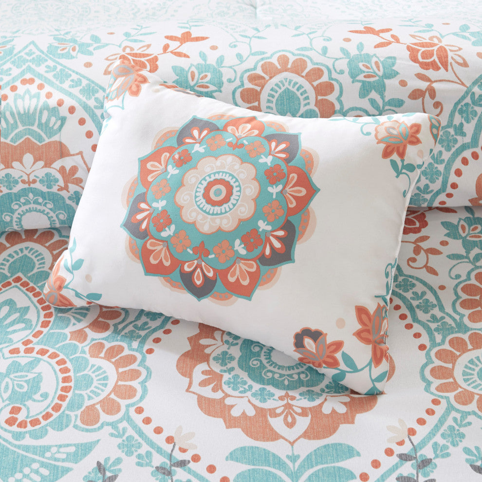 Intelligent Design Vinnie Boho Comforter Set With Bed Sheets, Aqua