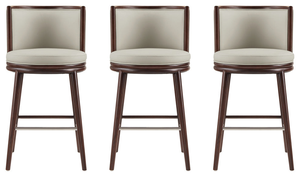 Manhattan Comfort Evalyn Barstool, Stone, Set of 3
