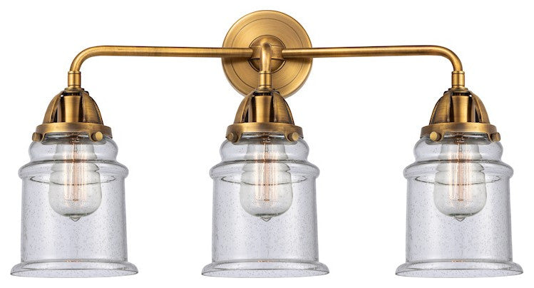 288-3W-BB-G184 Canton 3 Light 24" Bath Vanity Light, Brushed Brass