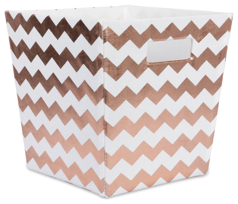 Polyester Bin Chevron Copper Trapezoid 13"x13"x13"