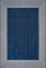 Nuloom Asha Simple Border Indoor/Outdoor Striped Area Rug, Navy 3'6"x5'