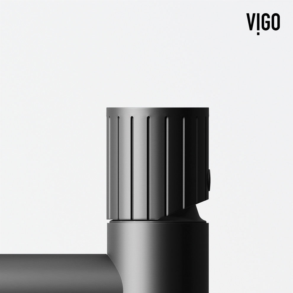 VIGO Ashford 11" H Single Handle Single Hole Bathroom Vessel Faucet, Matte Black