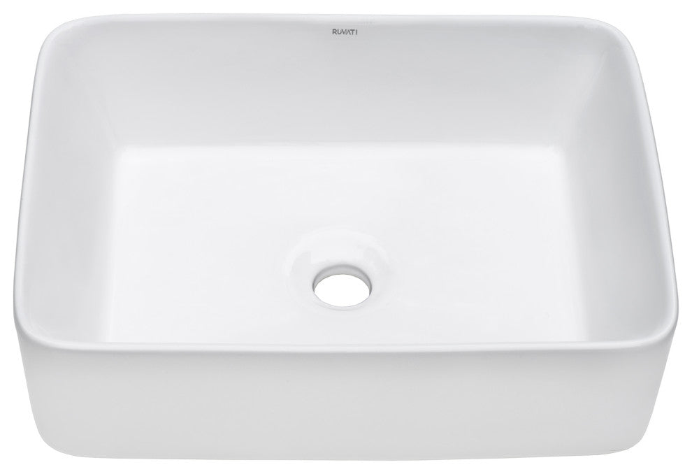 Ruvati 19 x 14 inch Bathroom Vessel Sink White Rectangular - RVB1915